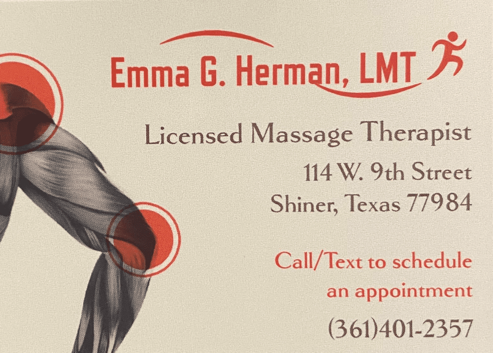 Emma Herman, LMT Shiner Texas Chamber of Commerce